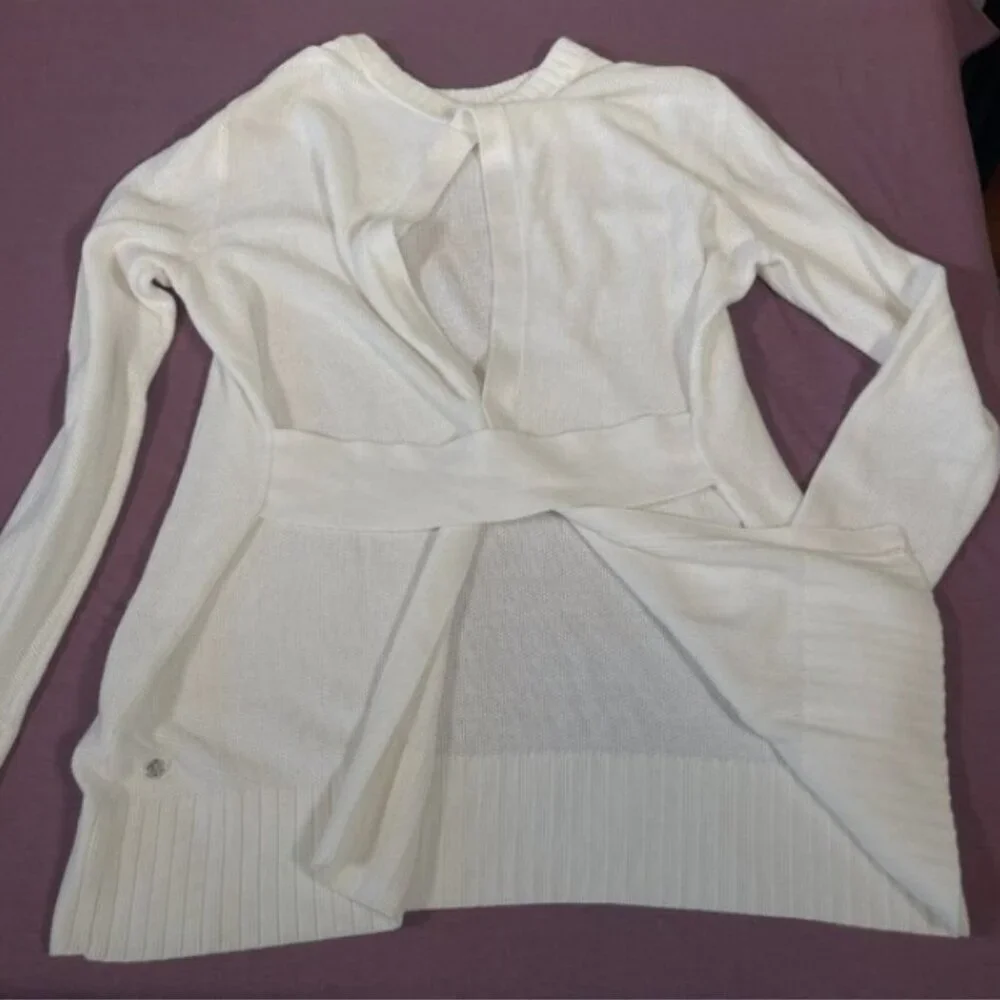 Lululemon Sincerely Yours Sweater White - Size 4 Open Back Cashmere lightweight